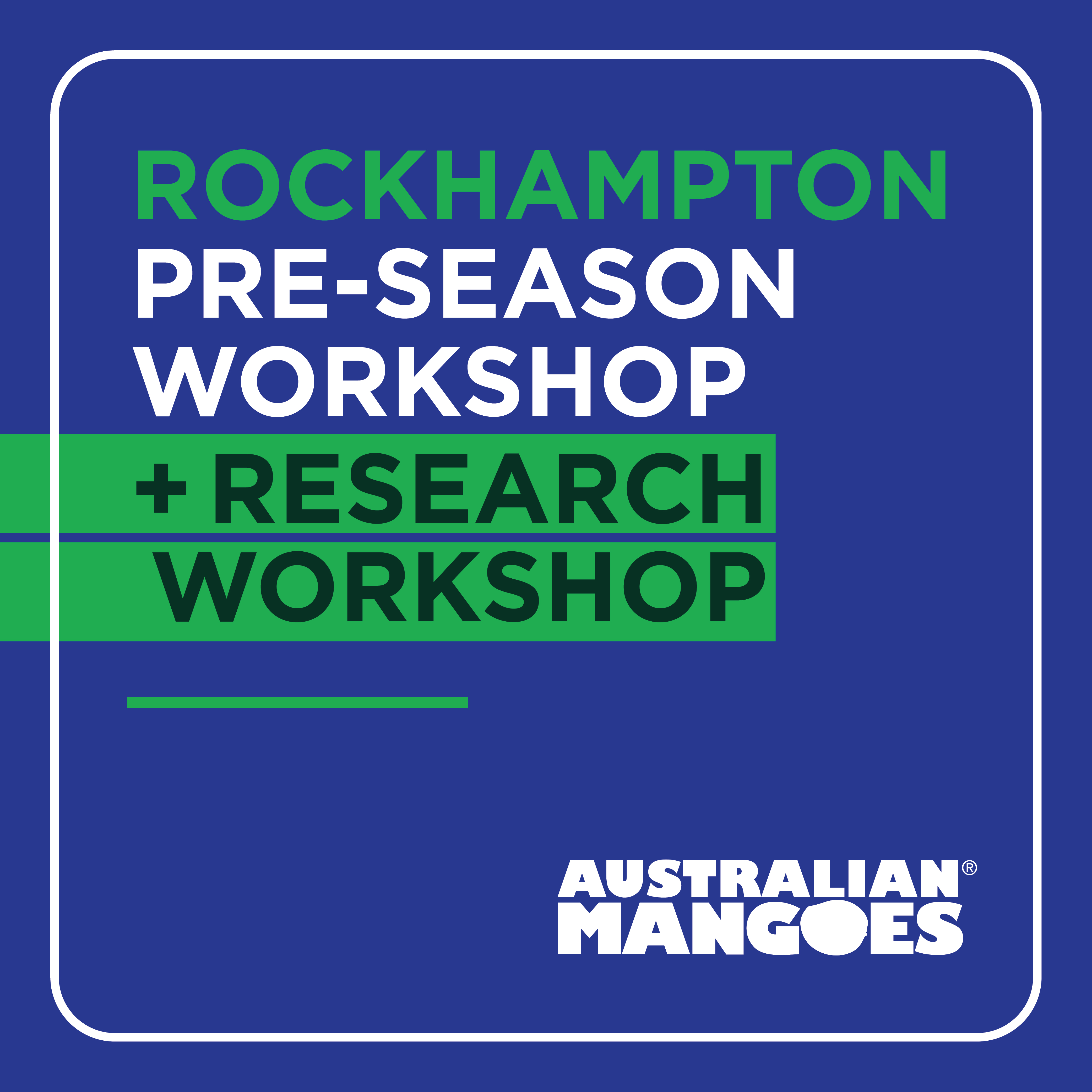 Rockhampton Pre-season roadshow + Research Workshop