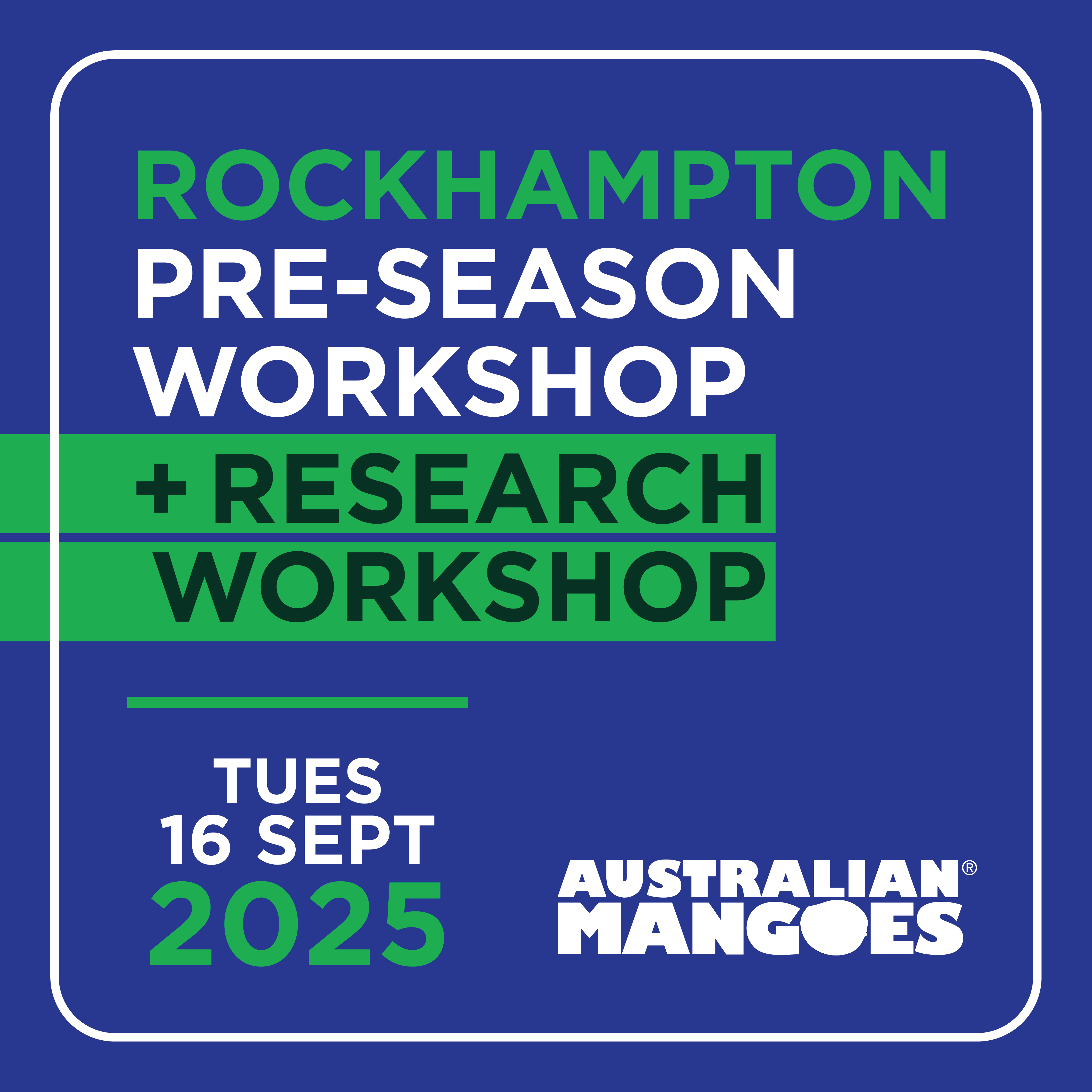 Rockhampton Pre-season roadshow + Research Workshop