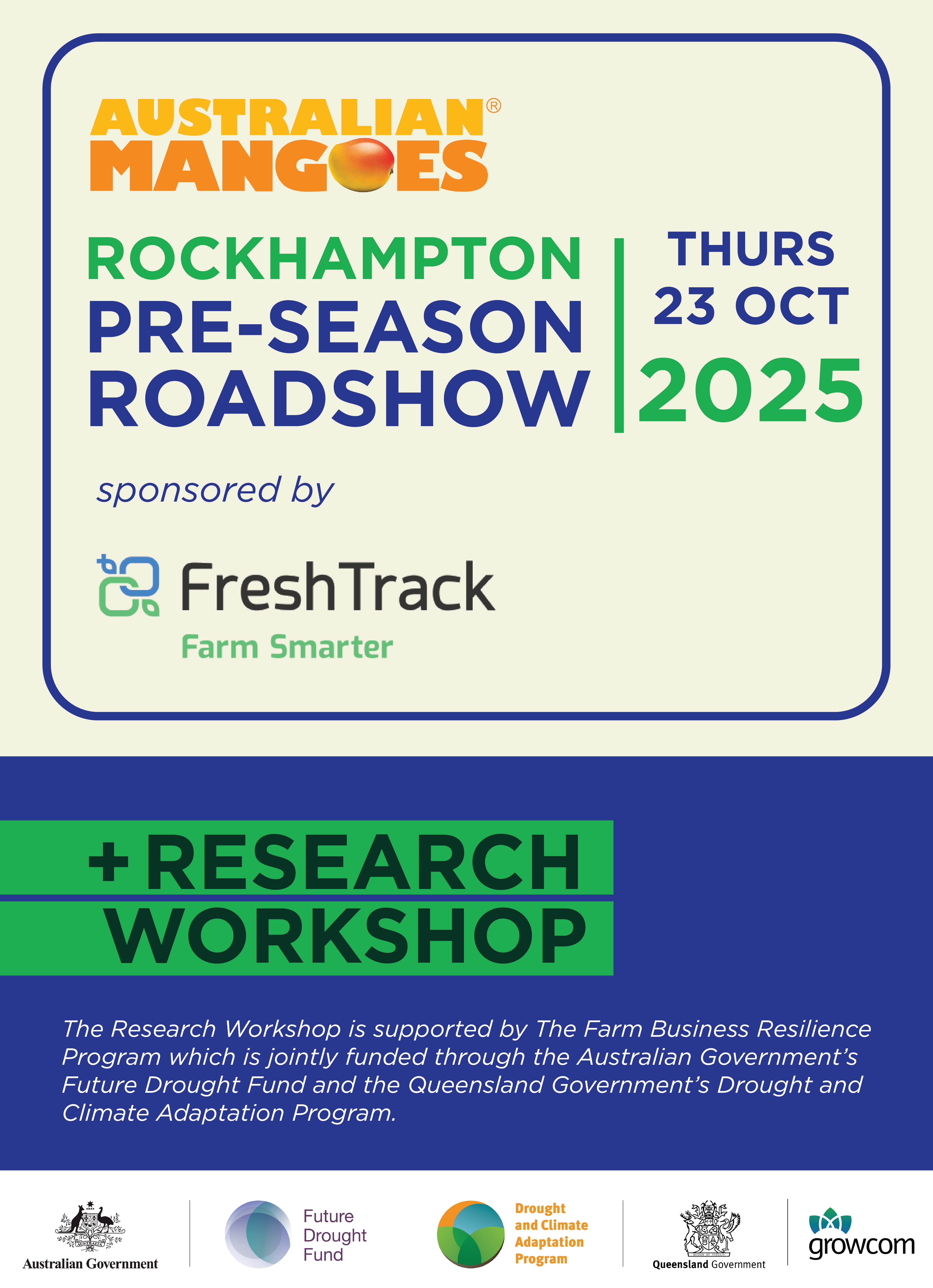 Rockhampton Pre-season roadshow + Research Workshop
