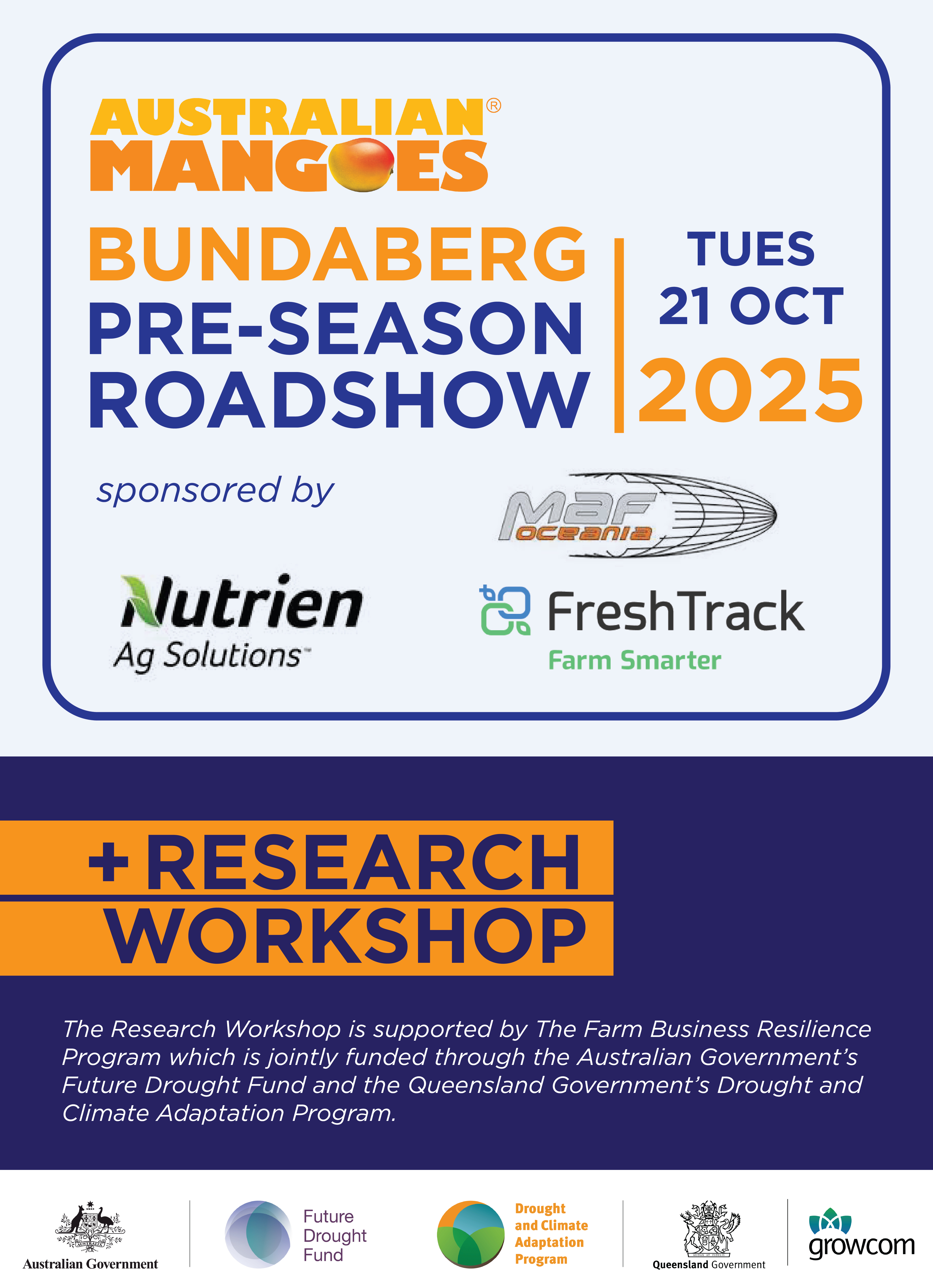 Bundaberg Pre-season Roadshow + Research Workshop