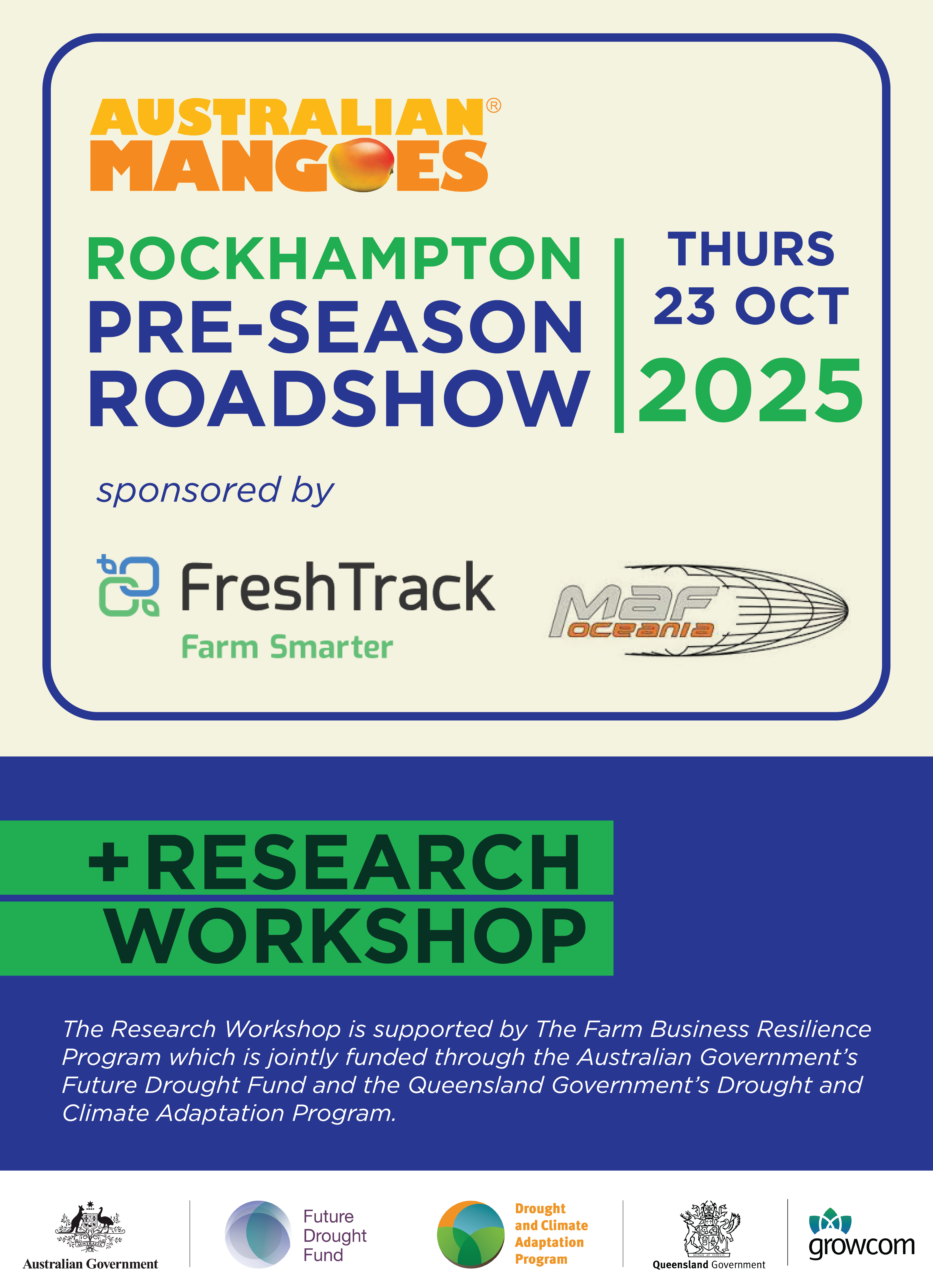 Rockhampton Pre-season roadshow + Research Workshop