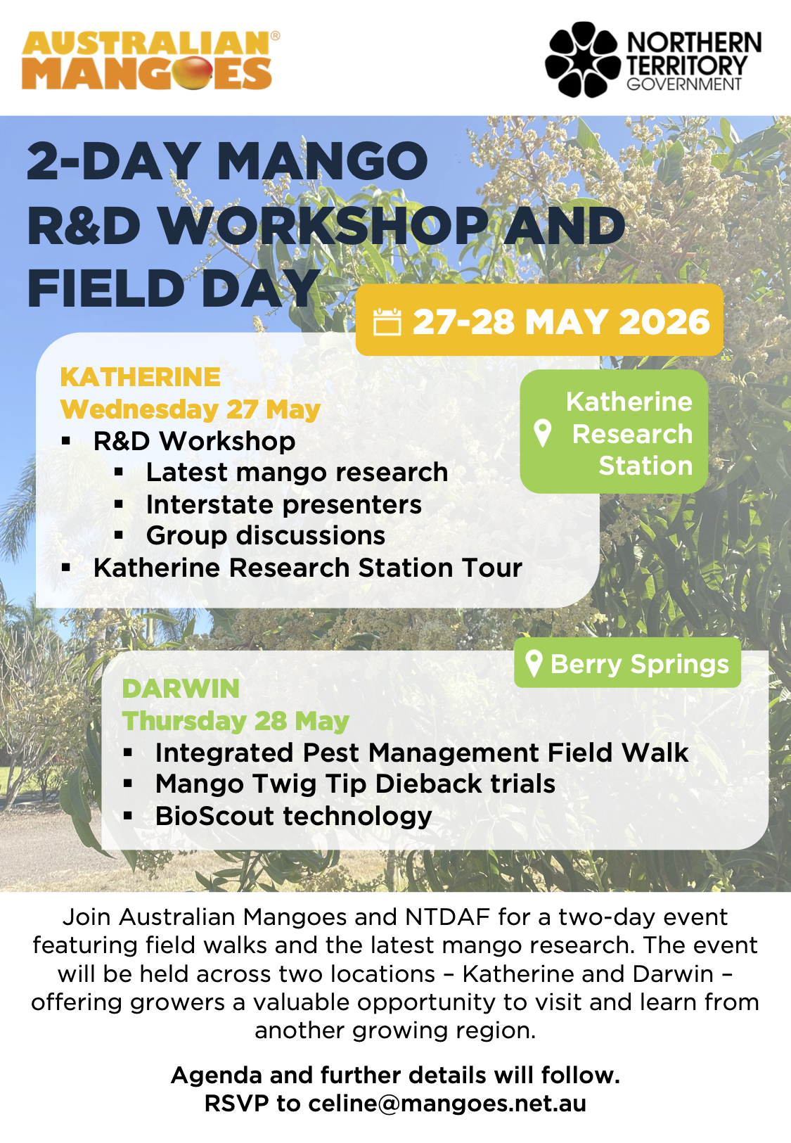 2-Day Mango R&D Workshop and Field Day - Darwin & Katherine